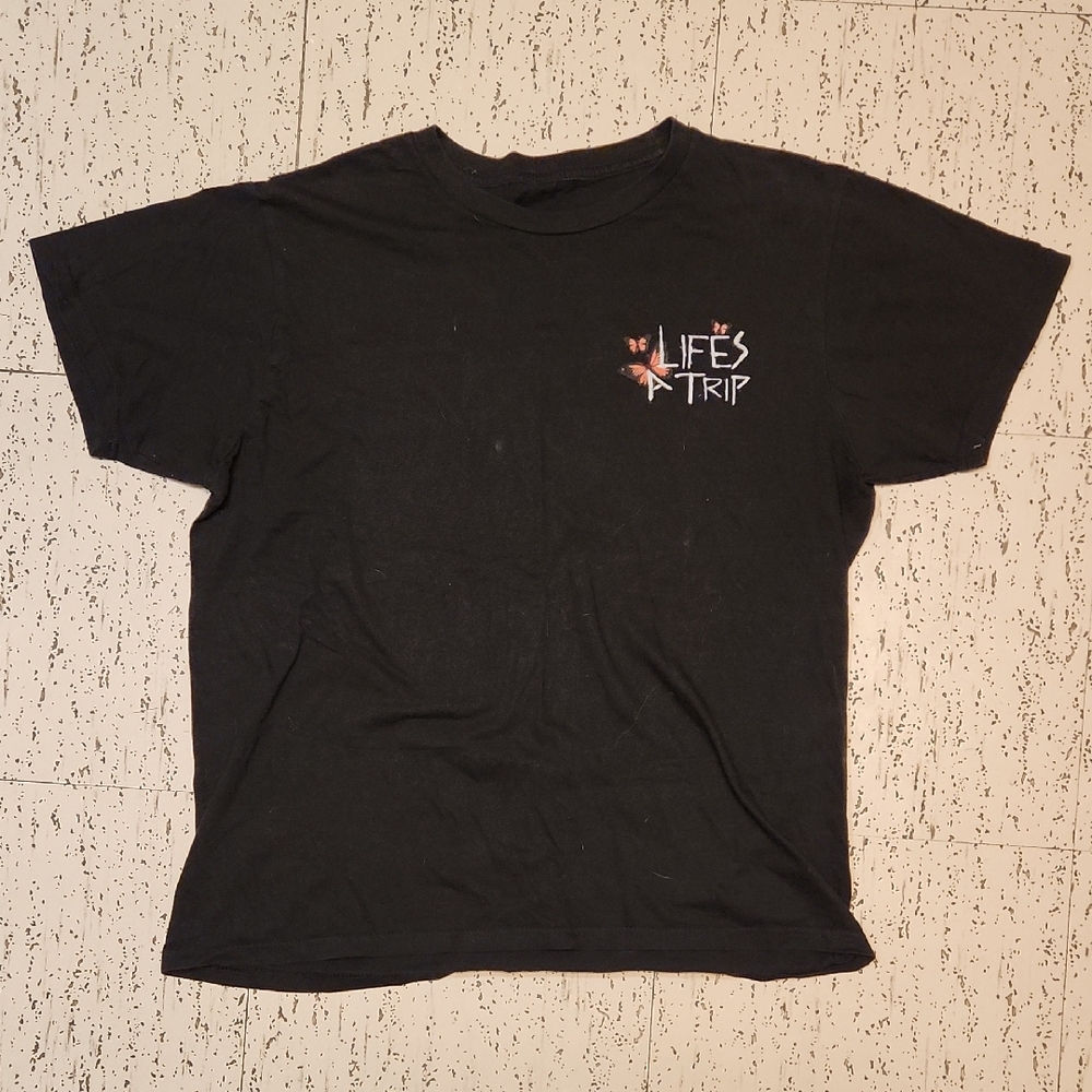 Trippie Redd Black 'Lifes A Trip' Full Graphic Spellout Crewneck T Shirt